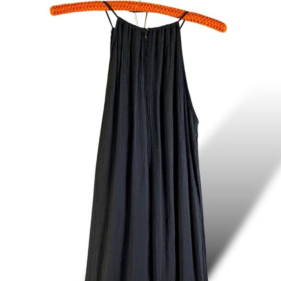 Mlle Gabrielle Maxi Dress Womens Sz L Black Sleeveless Jeweled Strappy Halter - Picture 6 of 12